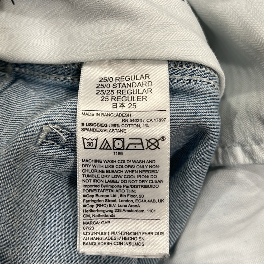 WOMENS GAP MID-RISE 90’s LOOSE FIT CARGO LIGHT BLUE FADED WASH JEANS SIZE 25 - Picture 10 of 13